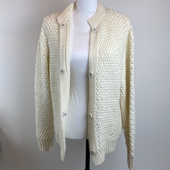 Rebecca Taylor La Vie Off white wool blend cardigan in size M - Picture 3 of 8